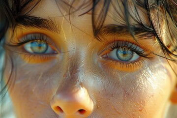 creative image where a person face is partially obscured by shadows from a patterned object