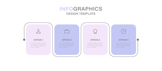Wall Mural - timeline infographic template. 4 step timeline journey, calendar flat simple infographics design tem