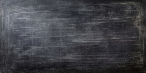 Poster - Chalk erased from a blackboard for background. Texture for adding text. An empty black chalkboard.