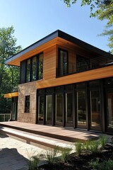 Wall Mural - Explore the benefits of using renewable materials in home construction. Discuss how these materials can reduce environmental impact