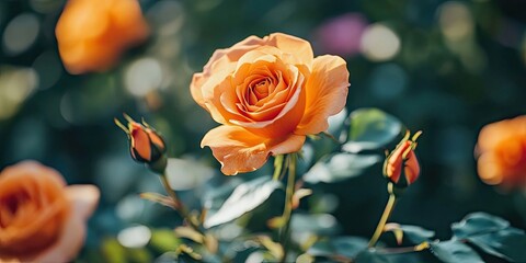 Aufkleber - an orange rose plant outdoors