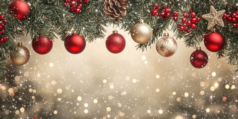 Aufkleber - Christmas decorations on an abstract backdrop