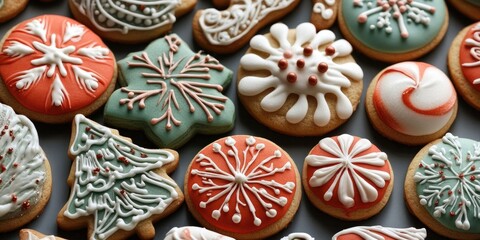 Wall Mural - Festively decorated Christmas cookies