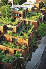 Wall Mural - Explore the impact of green roofs on urban housing. Discuss how green roofs can improve air quality and provide insulation