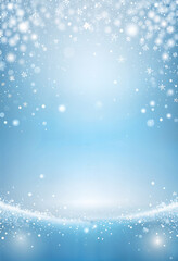 Wall Mural - light blue gradient winter background with snowflakes