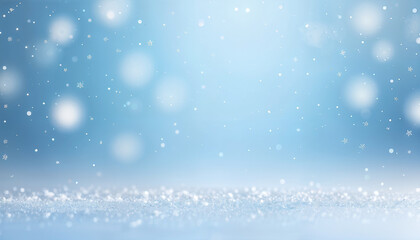 Wall Mural - light blue gradient winter background with snowflakes