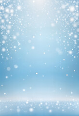 Wall Mural - light blue gradient winter background with snowflakes
