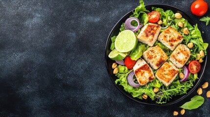 Fresh Tofu Larb Bowl with Herbs and Vegetables