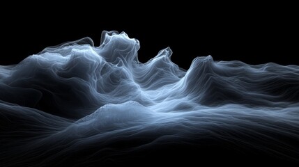 Leinwandbilder - Digital geology terrain concept with contour lines. 3D wireframe map concept.