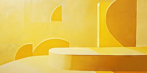 Poster - abstract hues. yellow shapes on a yellow backdrop.