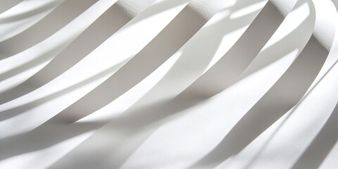 Aufkleber - Close-up view of paper strips casting shadows on a white background.