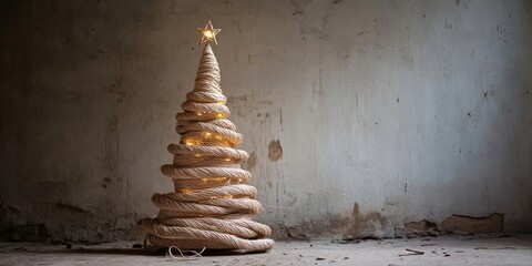 Aufkleber - Decoration - Christmas tree crafted from twine