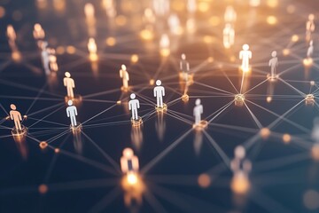 abstract illustration of people icons connected with lines in network