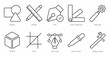 © popcornarts - A set of 10 editing tools icons as shapes, pen, color swatches
