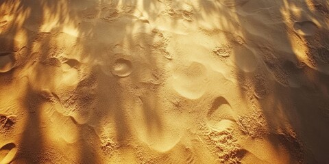 Poster - Sunlight on sand, top view, copy space. Natural background.