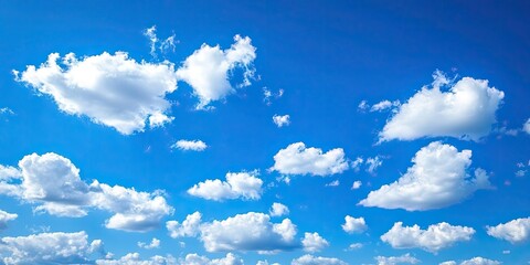 Poster - blue sky with white clouds