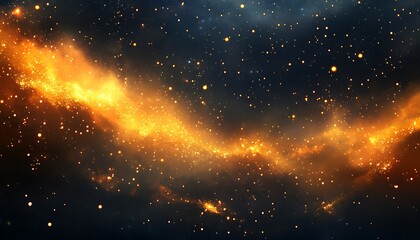 Aufkleber - A stunning cosmic scene featuring a glowing orange celestial band amidst a dark starry background, evoking the beauty of the universe.