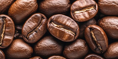 Aufkleber - Colorful backdrop featuring close-up coffee beans. High-quality image.