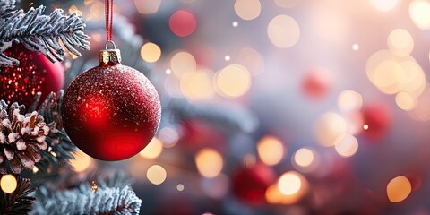 Poster - Christmas backdrop. Happy New Year. Selective focus on the holidays.