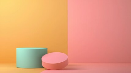 3D Illustrated Quiz Template with Blank Spaces on a Geometric Background for Interactive Learning