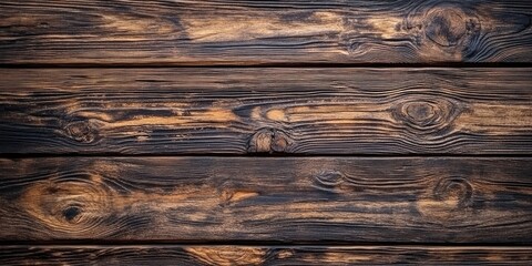 Wall Mural - Dark brown wooden background, texture of a weathered plank.