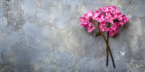 Aufkleber - pink stock flower on a concrete patterned background