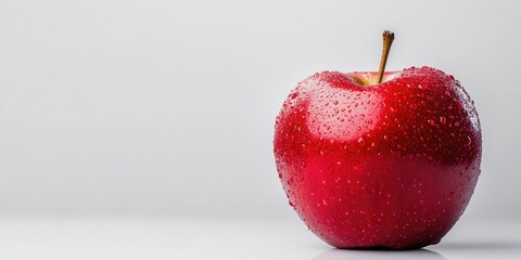 Canvas Print - red apple with copy space in white