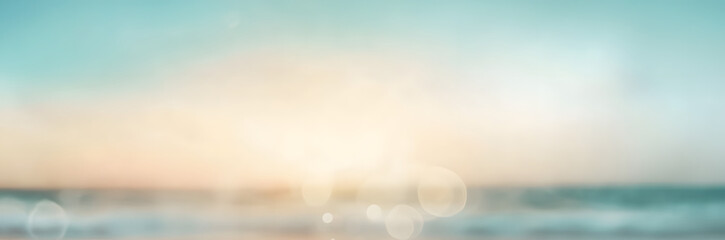 Wall Mural - abstract blur morning nature sky bright bokeh texture background concept happy beach horizon landsca