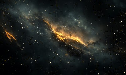 Aufkleber - Vibrant cosmic scene highlighting a fiery nebula surrounded by countless stars, evoking wonder and the vastness of the universe.