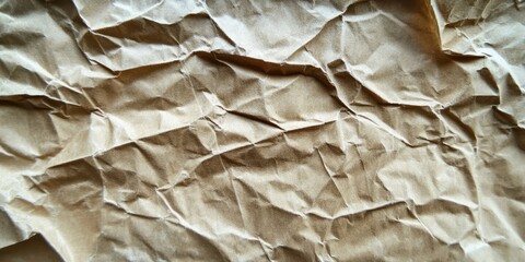 Fototapete - Textured background of crumpled paper, featuring old, creased paper.