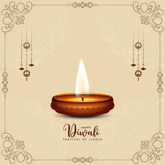 Cultural Happy Diwali Indian festival elegant background design