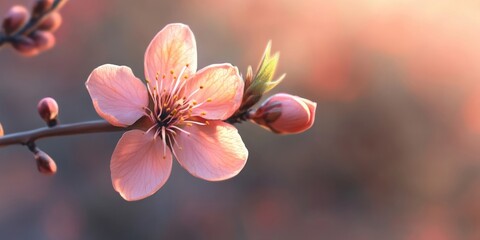Poster - peach flower