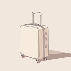 Aufkleber - A sleek suitcase stands upright, featuring clean lines and a simple design, ideal for efficient packing and stylish travel. Generative AI