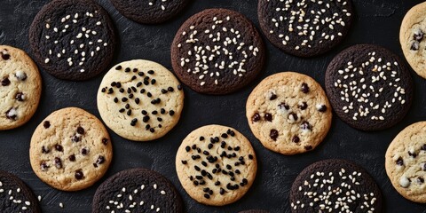 Poster - Cookie backgrounds featuring black and white sesame.