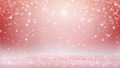 Wall Mural - red background with snow and free space