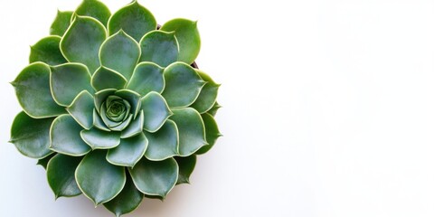 Aufkleber - Succulent plant featuring thick green leaves arranged in a rosette. Top view of pachyveria in a pot, isolated against a white background. Copy space.
