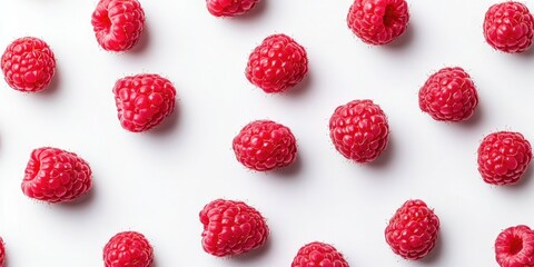 Poster - raspberries. fresh berries on a white backdrop