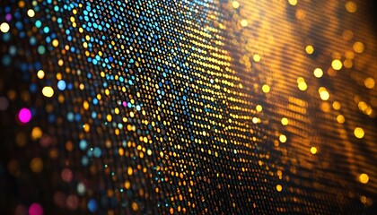 Fototapete - A vibrant abstract pattern featuring shimmering, multi-colored dots creating a dynamic, glittering effect.