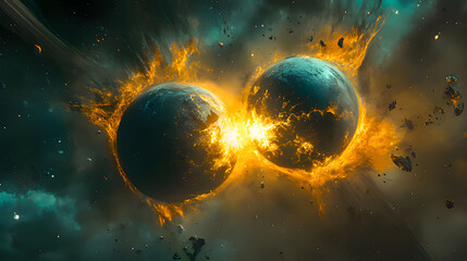Wall Mural - planet in space. generative ai