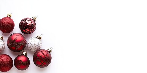 Aufkleber - Christmas ornaments on a white background, with room for your text.