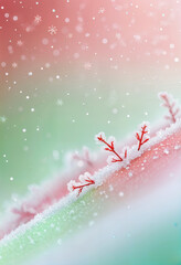 Wall Mural - christmas background with snow and frost and blank space