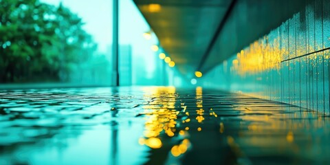 Poster - Beautiful, stylish background material with bridge reflection.