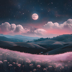 Wall Mural - sunrise over the mountains. Generative AI