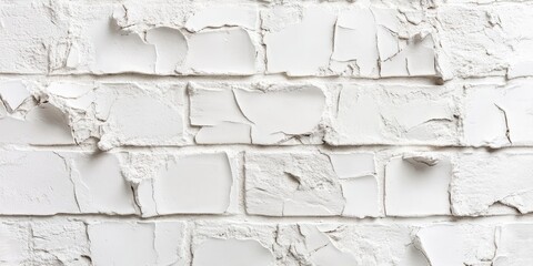 Poster - Textured white brick wall with a stucco pattern. Abstract background featuring a plaster decorative pattern, relevant for interior design and construction concepts.