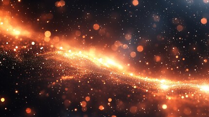 Poster - A vibrant cosmic background with glowing particles and streaks of light creating a mesmerizing and dynamic visual effect.