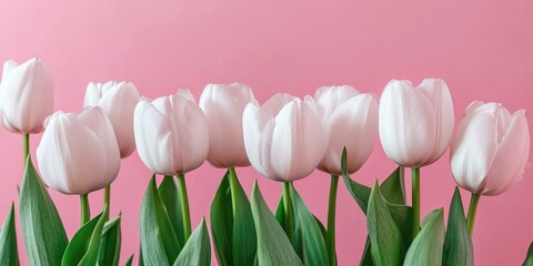 Poster - lovely spring flowers against a pink background