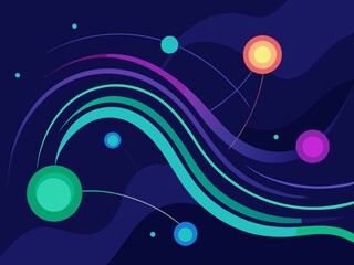 Wall Mural - abstract technology background with glowing lines and dots. vector illustration. abstract background