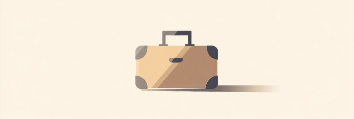 Poster - The illustration showcases a simple suitcase with a handle, highlighting its elegant design suitable for contemporary travel needs. Generative AI