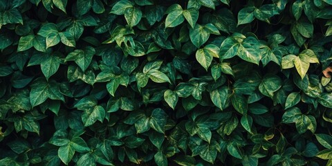 Aufkleber - dark green foliage of Virginia creeper backdrop