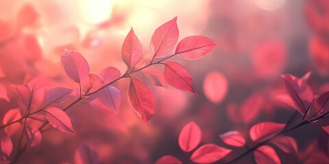 Canvas Print - Blurred abstract image of leaves in defocus.